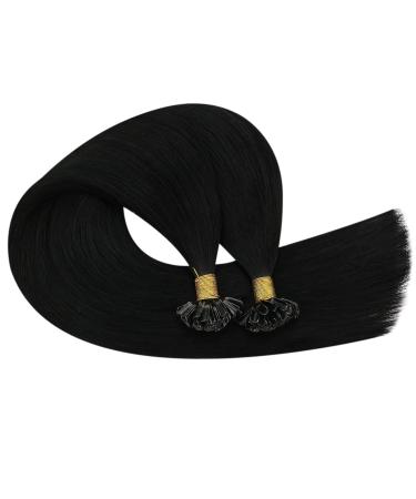 UGEAT Real Hair U Tip Extensions - 20 Inch Remy Keratin Bondings - Black 1g 50 cm - Premium Quality for International Shipping - Buy Online on GoSupps.com