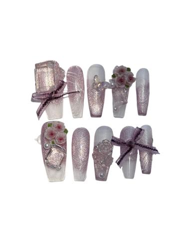 Handmade Wearable Nail Art Removable Nail Patches Fake Nails(XS)