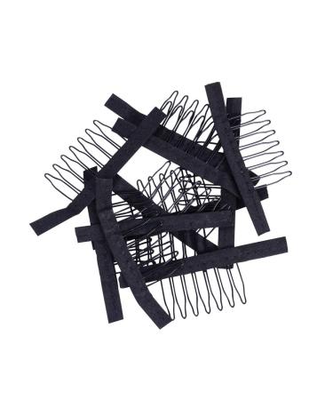 24pcs Black Wig Combs with 7-Teeth Steel Teeth for Wig Making & Hairpiece Caps - Wig Accessories Tools - Buy Online on GoSupps.com