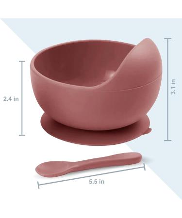 Xabono Baby Suction Plates & Bowls Set with Silicone Spoon - BPA Free, Easy to Clean, Dusty Rose Color - Buy Online on GoSupps.com