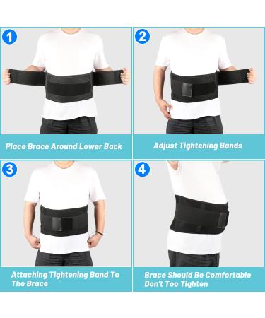 Lumbar Support Brace for Lower Back Pain Relief - Adjustable Straps for Sciatica, Herniated Disc, Scoliosis - Women and Men 3XL/4XL - Buy Online on GoSupps.com