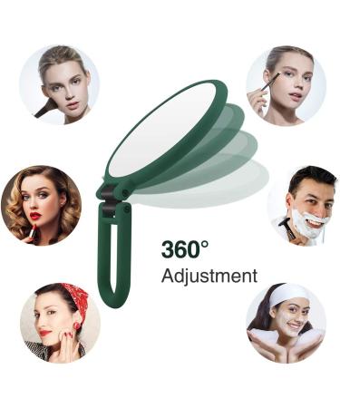 FUHUIM 1x 15x Double Sided Handheld Makeup Mirror - Army Green | Compact Portable Vanity Cosmetic Mirror for Girls - Buy Online on GoSupps.com