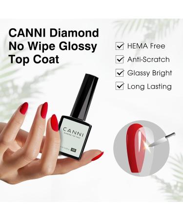 CANNI Gel Top Coat Nail Polish - 9ML Long-Lasting Tempered Top Coat for DIY & Salon | Soak Off UV/LED Compatible - Buy Online on GoSupps.com
