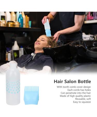 LIYJTK Shampoo Applicator Bottle Refillable Blue Hair Washing Squeeze Bottle Root Comb Applicator Bottle for Hair Salon - Buy Online on GoSupps.com