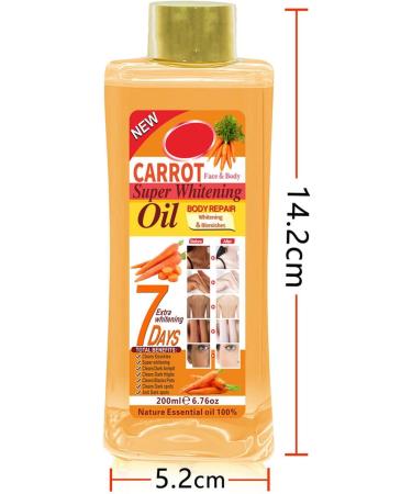 Brightening Oil Vitamin E Body Oil Body Whitening Oil Brightening Skin Papaya Super Whitening Oil Turmeric Oil Rose Oil For Lightening Dark Skin (Carrot 200 ml) - Buy Online on GoSupps.com