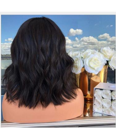 BGHJUE African Black Fluffy Short Hair Lace Front Wig - Pre-Plucked Human Hair for Black Women | Brazilian Remy Quality - Buy Online on GoSupps.com