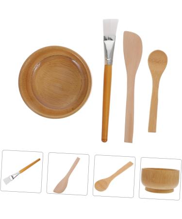 Housoutil 1 Set Four Piece Facial Bowl Silicone Brush Beauty Tools Skin Care Spatula Skincare Tool Skin Care Tools Facial Mixing Bowl Wooden The Makeup Stick - Buy Online on GoSupps.com