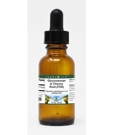 Terravita Glucomannan & Chicory Root Glycerite Liquid Extract (1:5) - Flavorless FOS Supplement (1 oz) | International Shipping Available - Buy Online on GoSupps.com