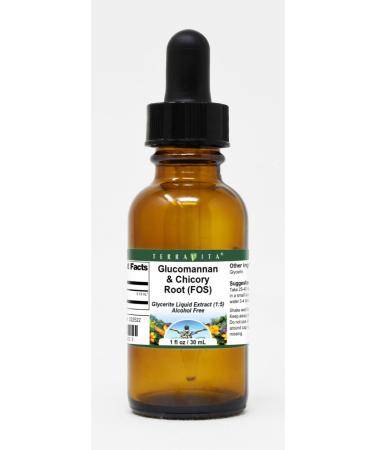 Terravita Glucomannan & Chicory Root (FOS) Glycerite Liquid Extract (1:5) - No Flavor (1 oz ZIN: 522522)