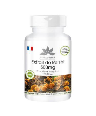 Reishi 500 mg - Extract - 120 capsules - vegan - 30% Polysaccharides | Herba Direct