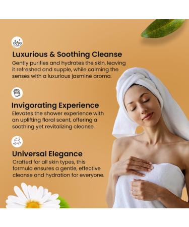 FloralFresh Jasmine Bloom Shower Gel - Hydrating & Soothing Cleanse with Algae & Gotukola | Luxurious Floral Scent for All Skin Types - 200ml - Buy Online on GoSupps.com