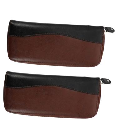 FRCOLOR 2 STK scissors pocket for hairdressing scissors Sorten hairdressing bag hairdressing scissors pocket hairdressing bag for scissors pocket for a hairdressing scissors leather bag storage box 23x10x1.5cmx2pcs braunx2st