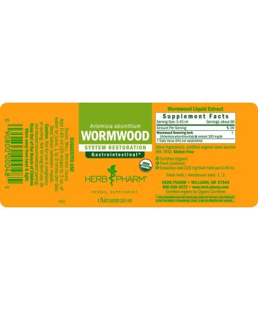 Herb Pharm Wormwood Leaf & Flower | 1 fl oz (30 ml) - Herbal Extract - Buy Online on GoSupps.com