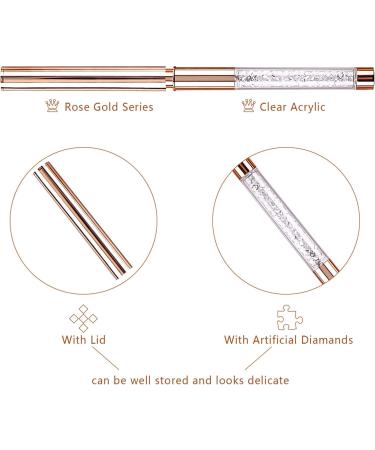 5PCS Rose Gold Nail Art Liner Brushes Set with Diamond Handle - Fine Detail Painting Pens Kit for DIY Professional Design - Buy Online on GoSupps.com