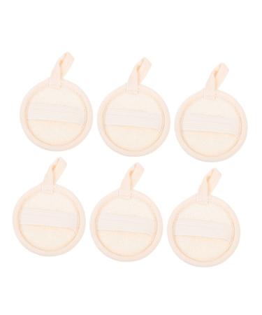 FOMIYES 6pcs Makeup Remover Cotton Face Pad Bath Sponges for Shower Facial Puff Facial Exfoliating Loofah Pads Loofah Beige Spa Makeup Remover Pad