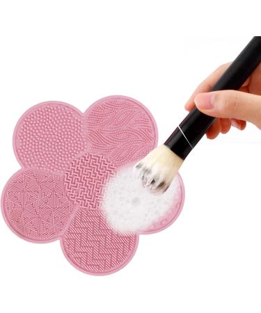 SWYSGS Makeup Brush Cleaning Mat Silicone Makeup Brush Cleaner Makeup Brush Scrubber Pad Portable Washing Tool for Makeup Brushes with Suction Cup (Pink) - Buy Online on GoSupps.com