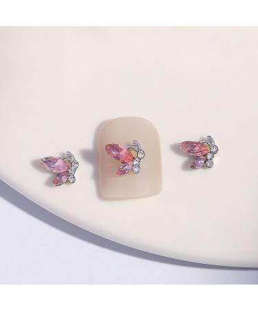 FEIlei 10Pcs/Set Nail Art Decor 3D Glitter Sparkling DIY Mini Nail Rhinestones Accessories Crystal Butterfly Nail Charm - Buy Online on GoSupps.com