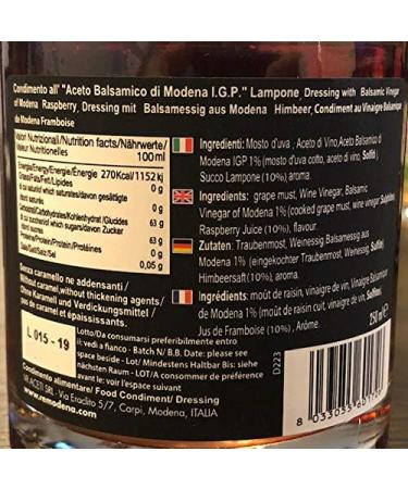 Condiment with Balsamic Vinegar of Modena PGI and Raspberries 250 ml - Buy Online on GoSupps.com