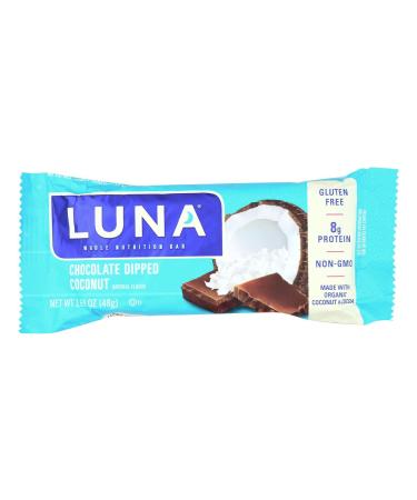 Clif Bar Luna Bar - Organic Chocolate Dipped Coconut - Case Of 15 - 1.69 Oz
