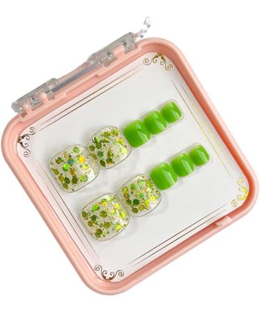 AJTUTUS French Tips Press on Toenails Fashionable Short Square Toe Stick on Colorful False Toe s for Women and Girls - Buy Online on GoSupps.com