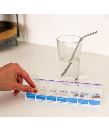 Buy EZY DOSE AM/PM Weekly Pill Organizer - Large Compartment 2 Pack for Vitamins & Supplements | Arthritis Friendly - Buy Online on GoSupps.com