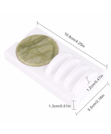 Beauty7 U Curved 2-in-1 Eyelash Extension Holder & Jade Stone Adhesive Pallet - Perfect for False Lashes (White - Buy Online on GoSupps.com
