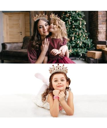 Gold Red Crystal Tiara Crown Headband for Women and Girls - Perfect for Birthday, Bride, Bridesmaids, Prom, Halloween, Christmas - Ideal Hair Accessory for Parties and Cosplay - Buy Online on GoSupps.com