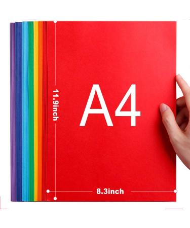 3 Otters Construction Paper Pack - 200 Sheets - A4 Size - 10 Assorted Colors - Heavy Duty Color Copy Paper for Crafts & Art - Buy Online on GoSupps.com