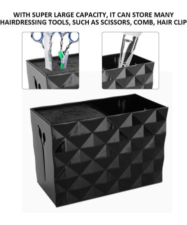 Hair Cutting Shaver Holder Storage Professional Hair Salon Hairdressing Tools Accessories Storage Box for Scissors Comb Hair Clip Organizer(BLACK) - Buy Online on GoSupps.com