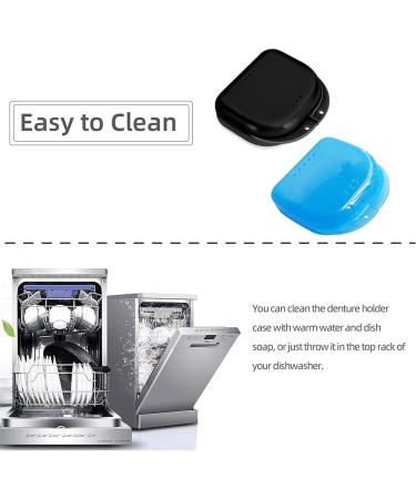 Shop 2PC Dental Disposable Braces & Prosthetic Travel Box - Lightweight with Air Hole Black & Light Blue - Ideal for Mouth Protection - Buy Online on GoSupps.com