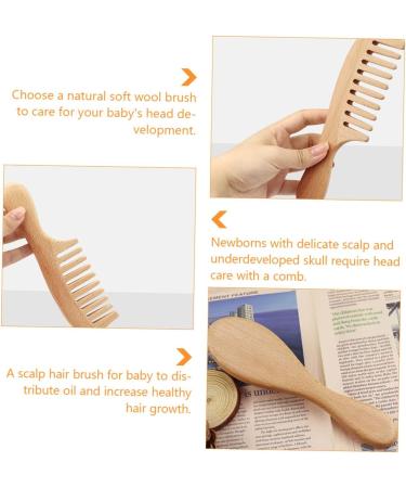 TOYANDONA 2pcs Wool Wooden Baby Hair Brush Set for Kids - Infant Bath Tool Sets Comb with Wooden Hairbrush and Woolen Brushes - Buy Online on GoSupps.com