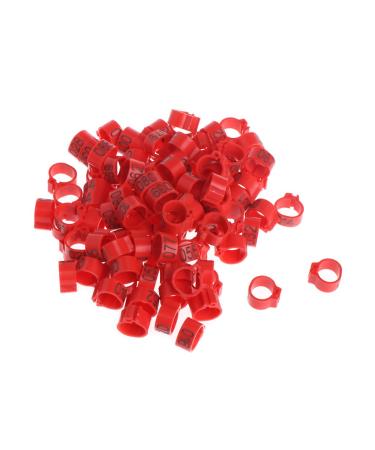 Yanhonin 100pcs 10mm Identify Ring Pigeon Training Supplies Bird Bands with Leg Number Red
