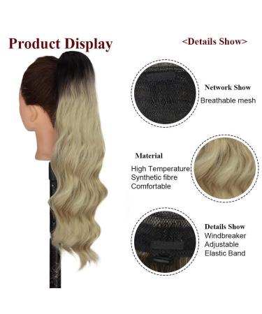 Pference Ombre Blonde Long Ponytail Hair Extensions for Women - 60cm Synthetic Afro Braid - Buy Online on GoSupps.com