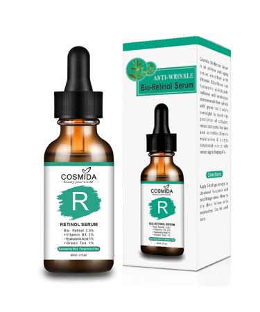 Retinol Serum for Face with Vitamin B3 & Hyaluronic Acid Boost Collagen Facial Serum Anti Wrinkles & Fine Lines and Younger-looking Skin Korean Skin care nighttime Serum for women & men 2fl.oz