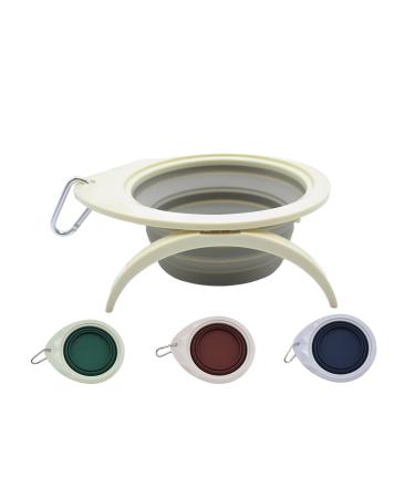Bepetmia foldable Reisenapf bowl with stands for dogs and cats foldable silicone dog bowl 600ml travel bowl dog portable drinking arm with stand silicone extra thicker (beige)