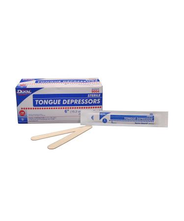 Dukal 6-Inch Tongue Depressors 100ct - Disposable Wooden Depressors for Medical Use - Buy Online on GoSupps.com