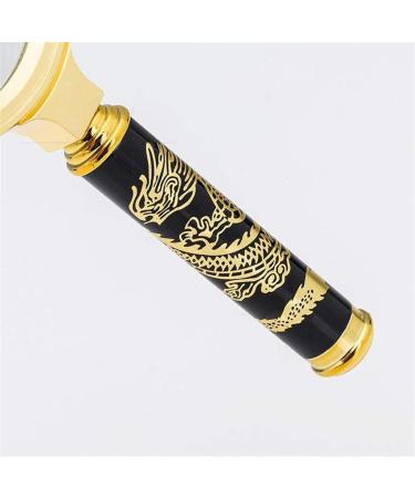 Professional ES Vision aids 90mm Large Detachable Yellow High-end Carved Dragon Magnifying Mirror Hand-held Stationery Office Supplies Full of Stars - Buy Online on GoSupps.com