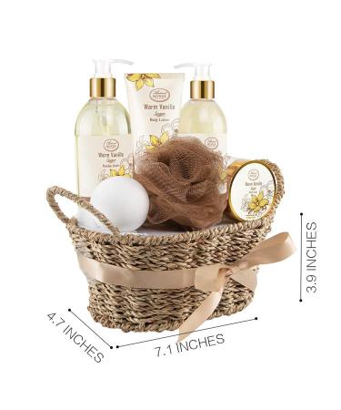 Vanilla Sugar Spa Gift Set for Women - Shower Gel, Bubble Bath, Body Lotion, Bath Bomb, and Bath Salt in Gift Box - Buy Online on GoSupps.com