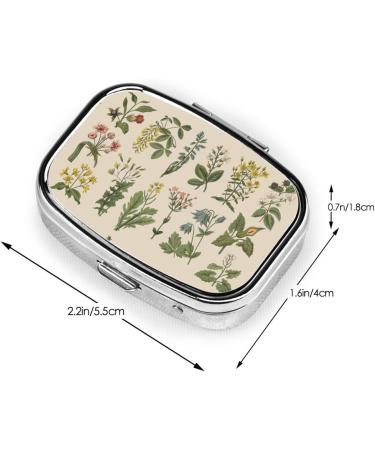 Flower Herbs Pill Box - Portable 2 Compartment Organizer for Vitamins & Medicine | Travel-Friendly Pill Case for Purse & Pocket - Buy Online on GoSupps.com