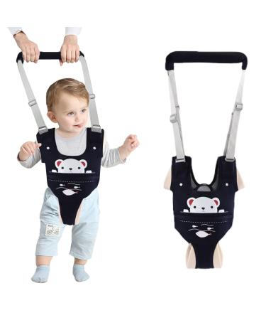 Baby Walking Harness IULONEE Ergonomics Baby Walker Assistant Belt Handheld Breathable Kids Walker Helper Help Baby Walk with Detachable Crotch for 9-24 Month(Dark Blue) Drak Blue Bear