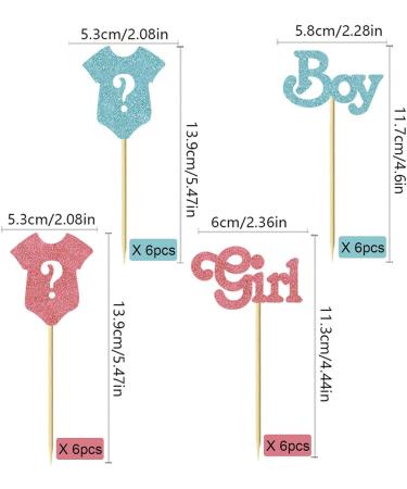 24Pcs Gender Reveal Cupcake Toppers Boy or Girl Glitter Cupcake Picks Kids Birthday Party Decors Baby Shower Party Decoration Supplies B-boy Or Girl - Buy Online on GoSupps.com