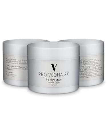 Pro Veona 2x Cream - Moisturizing Anti-Aging Cream | 2-Month Supply for Lift & Firm Skin | Reduce Age Spots & Redness with Ceramides Vitamin C & Collagen - Buy Online on GoSupps.com