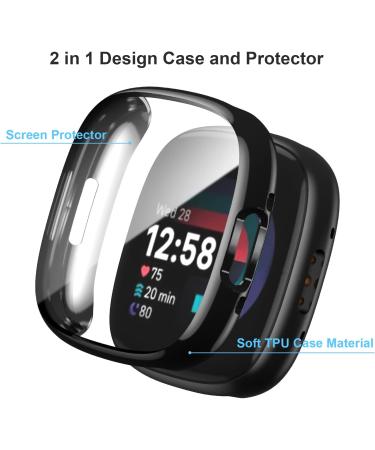 12 Pack Case for Fitbit Versa 4/Sense 2 with Screen Protector - Ultra-Thin, Scratch Resistant Cover for Slim Fit Plated Bumper - Haojavo Accessories - Buy Online on GoSupps.com