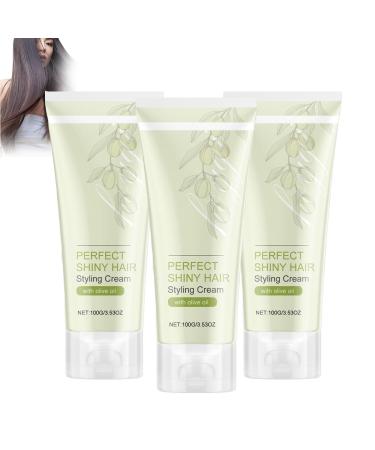 Curl Styling Cream, 2024 Hair Gloss Styling Cream, Styling cream for curly hair regenerates and improves frizz creating a natural look (100G, 3PC)