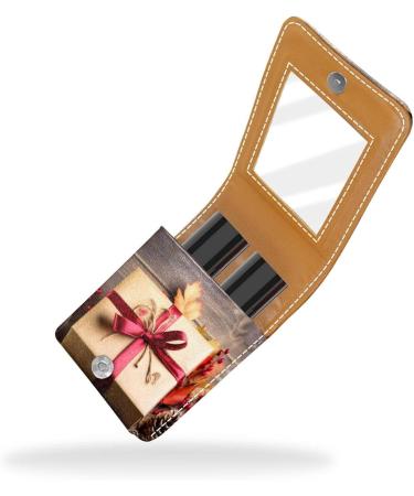 Travel Lipstick Organizer Case - Portable Makeup Bag with Mirror | Autumn Leaves Design - Shop Now for International Shipping - Buy Online on GoSupps.com