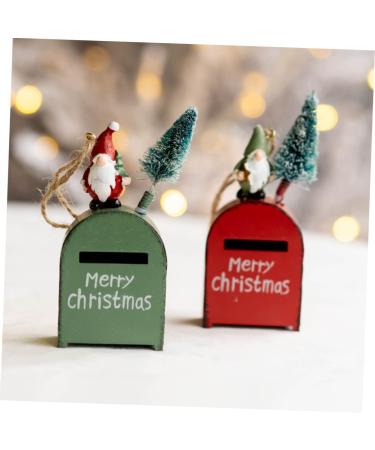 Abaodam 4pcs Box Christmas Mailbox Rustic Decorations Letters to Santa Mailbox Hanging Decor Crafts Metal Greenx4pcs 10x4.5cmx4pcs - Buy Online on GoSupps.com