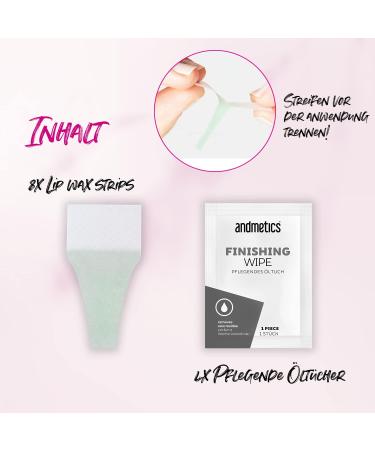 Andmetics Upper Lip Wax Strips for Women | Quick & Easy Hair Removal | Perfect for Smooth Clean Skin - Buy Online on GoSupps.com