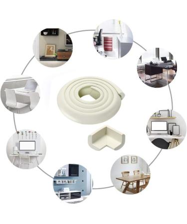 Vicloon 2M Foam Safety Strip & 4 Corner Cushion Protector Set | Baby Edge Guards - Milky White - Buy Online on GoSupps.com