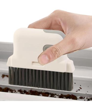 Shakven Hard Bristle Crevice Cleaning Brush Toilet Scrub Brush Household Dustpan Cleaning Brush Narrow Corner Cleaning Tools for Tight Spaces Grey