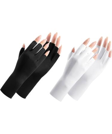 Gel Manicures Breathable Uv Protection Gloves UPF50+ Uv Nail Fingerless Manicure Gloves Uv Protection for Nail Art Skin from UV Harm White Moisturizing Gloves - Buy Online on GoSupps.com